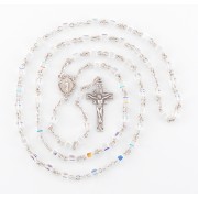 4mm Finest (AB) Cube Crystal Sterling Silver Rosary Boxed 4mm Finest (AB) Cube Crystal Sterling Silver Rosary Boxed