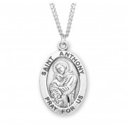 Sterling St. Anthony Medal Size 8 - 24" Chain - Boxed - Necklace Sterling St. Anthony Medal Size 8 - 24" Chain - Boxed - Necklace