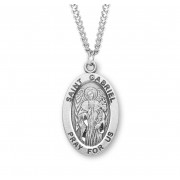 Sterling St. Gabriel Medal Size 8 - 24" Chain - Boxed - Necklace Sterling St. Gabriel Medal Size 8 - 24" Chain - Boxed - Necklace