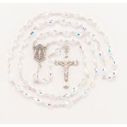Aurora Oval Finest Austrian Crystal Sterling Silver Rosary
