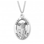 Sterling St. Gregory Medal Size 8 - 24" Chain - Boxed - Necklace Sterling St. Gregory Medal Size 8 - 24" Chain - Boxed - Necklace