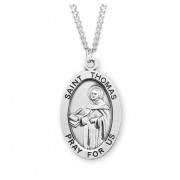 Sterling Silver St. Thomas Medal Size 8 - 24" Chain - Boxed - Necklace