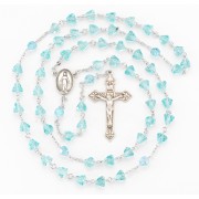 Aqua Sterling Silver Rosary