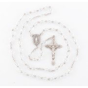 Round Clear Finest Austrian Crystal Sterling Silver Rosary