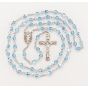6mm Finest Aqua (AB) Sterling Silver Rosary - Boxed 6mm Finest Aqua (AB) Sterling Silver Rosary - Boxed