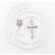 6mm Finest Crystal Plain Sterling Silver Rosary Boxed 6mm Finest Crystal Plain Sterling Silver Rosary Boxed