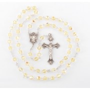 6mm Finest Crystal Jonquil Sterling Silver Rosary Boxed 6mm Finest Crystal Jonquil Sterling Silver Rosary Boxed