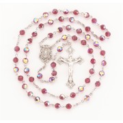 6mm Finest Ruby Sterling Silver Rosary Boxed