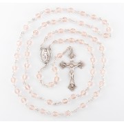 6mm Finest Crystal Silk Color (AB) Sterling Silver Rosary - Boxed