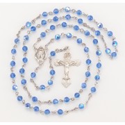 6mm Finest Sapphire Sterling Silver Rosary Boxed