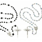 Finest Austrian Crystal and Onyx Bead Wedding Rosary Set