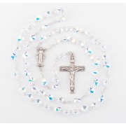 Aurora Flower Shape Petal Finest Austrian Crystal Sterling Silver Rosary
