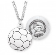 Sterling Silver St. Sebastian Soccer 24" Chain - Boxed - Necklace