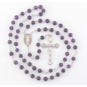 6mm Genuine Amethyst All Sterling Rosary Boxed
