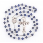 6mm Genuine Lapis All Sterling Rosary Boxed