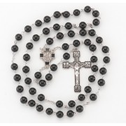 8mm Genuine Onyx w/Sterling O.F. Beads Boxed