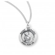 Sterling Silver Small Round St Gerard 18" Chain - Boxed - Necklace Sterling Silver Small Round St Gerard 18" Chain - Boxed - Necklace