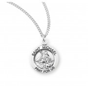 Sterling Silver Small Round St. Michael-18" Chain - Boxed - Necklace Sterling Silver Small Round St. Michael-18" Chain - Boxed - Necklace