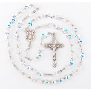 6mm Finest Crystal (AB) Butterfly All Sterling Silver Rosary Boxed 6mm Finest Crystal (AB) Butterfly All Sterling Silver Rosary Boxed