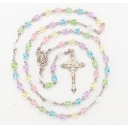 6mm Finest Multi Color All Sterling Silver Butterfly Rosary - Boxed