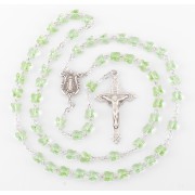 Peridot Finest Austrian Crystal Butterfly Sterling Silver Rosary
