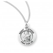 Sterling Silver Small Round St Therese 18" Chain - Boxed - Necklace Sterling Silver Small Round St Therese 18" Chain - Boxed - Necklace