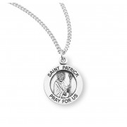 Sterling Silver Medal Round St Patrick 18" Chain - Boxed - Necklace