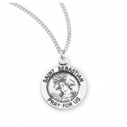 Sterling Silver Medal Round St Sebastian 18" Chain - Boxed - Necklace