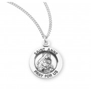 Sterling Silver Medal Round St Anne 18" Chain - Boxed - Necklace Sterling Silver Medal Round St Anne 18" Chain - Boxed - Necklace