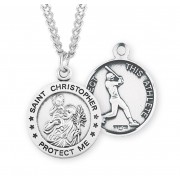 Sterling St. Christopher Baseball-24" Chain - Boxed - Necklace Sterling St. Christopher Baseball-24" Chain - Boxed - Necklace