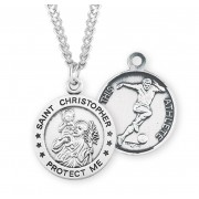 Sterling Silver St. Christopher Soccer Medal- 24" Chain - Boxed - Necklace Sterling Silver St. Christopher Soccer Medal- 24" Chain - Boxed - Necklace