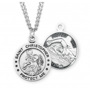Sterling St. Christopher Swim Medal 24" Chain - Boxed - Necklace Sterling St. Christopher Swim Medal 24" Chain - Boxed - Necklace