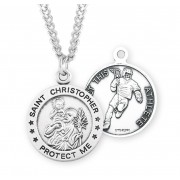 Sterling Silver St. Christopher Lacrosse 24" Chain - Boxed - Necklace Sterling Silver St. Christopher Lacrosse 24" Chain - Boxed - Necklace