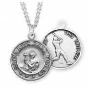 Sterling Silver St. Rita Baseball-24" Chain - Boxed - Necklace