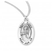 Sterling Oval St Aidan - 20" Chain - Boxed - Necklace