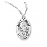 Sterling Oval St Andrew - 20" Chain - Boxed - Necklace