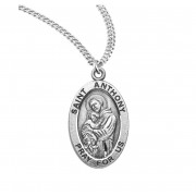 Sterling Oval St Anthony - 20" Chain - Boxed - Necklace