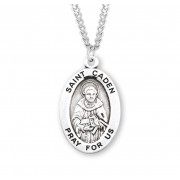Sterling Oval St. Caden Medal - 20" Chain - Boxed - Necklace