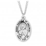 Sterling Oval St. Damien of Molokai *20" Chain - Boxed - Necklace