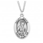 Sterling Oval St David - 20" Chain - Boxed - Necklace