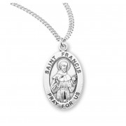 Sterling Oval St Francis - 20" Chain - Boxed - Necklace