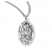Sterling Oval St. Francis Xavier - 20" Chain - Boxed - Necklace