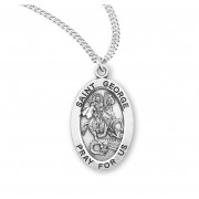 Sterling Oval St George - 20" Chain - Boxed - Necklace