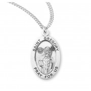 Sterling Oval St Gregory - 20" Chain - Boxed - Necklace