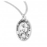 Sterling Oval St Ignatius of Loyola - 20" Chain - Boxed - Necklace