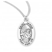 Sterling Oval St Jason - 20" Chain - Boxed - Necklace