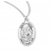 Sterling Oval St John - 20" Chain - Boxed - Necklace