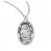 Sterling Oval St. John The Baptist - 20" Chain - Boxed - Necklace