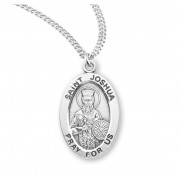 Sterling Oval St Joshua - 20" Chain - Boxed - Necklace