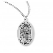 Sterling Silver Oval St Liam - 20" Chain - Boxed - Necklace